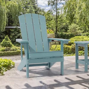 Turquoise Weather Resistant HIPS Plastic Adirondack Chair for Outdoors (1-Pack)
