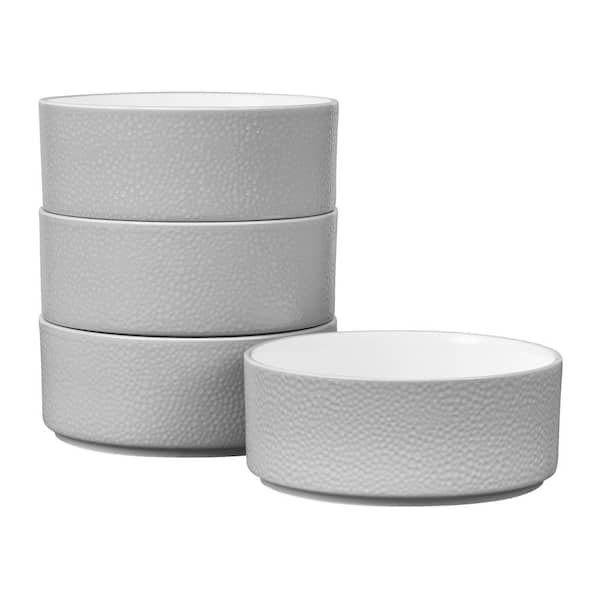 Noritake Colortex Stone Gray 6 in., 20 fl. oz. Porcelain Cereal Bowls, (Set of 4)