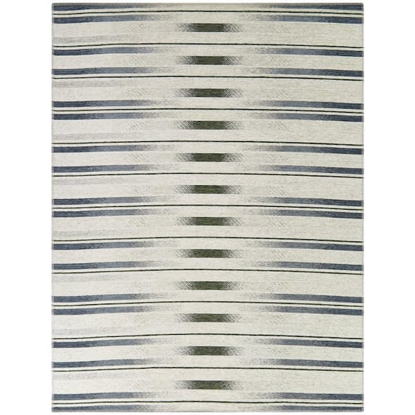 Mistral Blue 5 ft. x 7 ft. Striped Area Rug