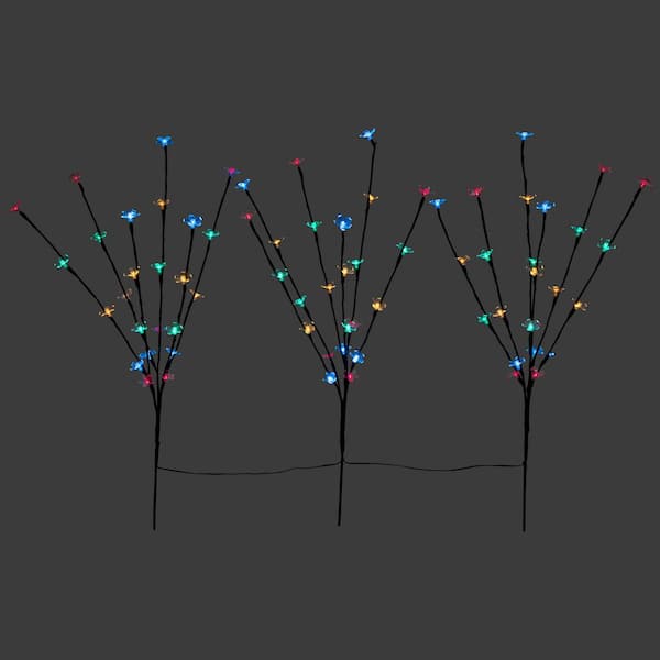 2.5 ft. Multi-Colored LED Cherry Blossom Lighted Artificial Tree Branches (Set of 3)