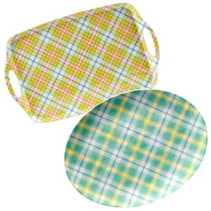 Easter Morning 12 in. W x 3 in. H x 19 in. D Rectangle Assorted Colors Melamine Serving Trays (Set of 2)