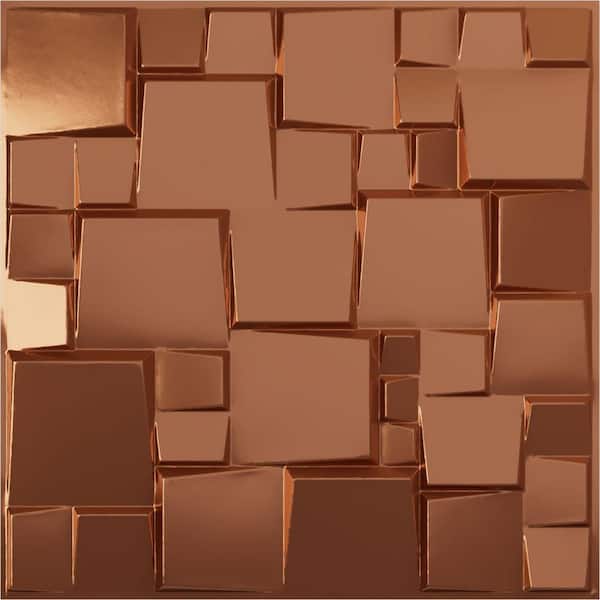 Ekena Millwork 19-5/8-in W x 19-5/8-in H Modern Square EnduraWall Decorative 3D Wall Panel Copper
