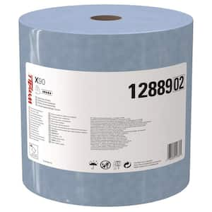 11-1/10 in. x 13-2/5 in. Denim Blue X90 Cloth Cleaning Wipes, Jumbo Roll (450/Roll, 1 Roll/Carton)