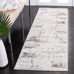 Amelia Ivory/Gray 2 ft. x 22 ft. Abstract Runner Rug