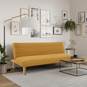 Carver 66.1 in. Marigold Yellow Twin Size Convertible Sofa Bed