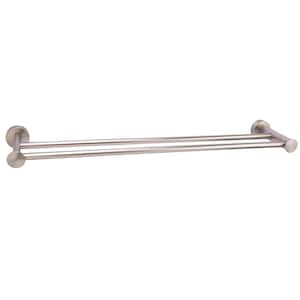 Plumer 24 in. Wall Mount Double Towel Bar in Brushed Nickel
