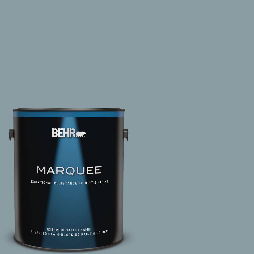BEHR MARQUEE 1 gal. 540F4 Shale Gray Satin Enamel Exterior Paint & Primer 945401 The Home Depot