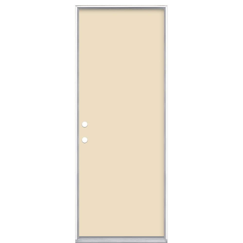 30 in. x 80 in. Flush Right-Hand Inswing Golden Haystack Painted Steel Prehung Front Exterior Door No Brickmold price history on PriceWatchPro