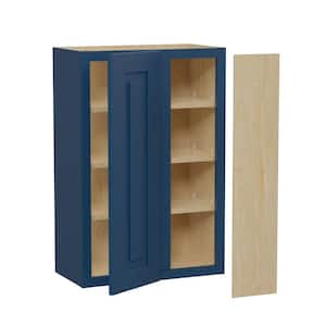 Grayson Mythic Blue Painted Plywood Shaker Assembled Corner Kitchen Cabinet Soft Close 24 in W x 12 in D x 36 in H