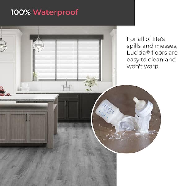 Lucida Surfaces BaseCore Greyscale 12 MIL x 6 in. W x 36 in. L Peel and  Stick Waterproof Luxury Vinyl Plank Flooring (54 sqft/case) BC-901 - The  Home Depot
