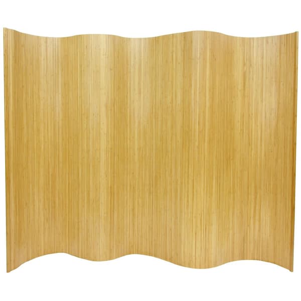 6 ft. Honey Bamboo Wave 1-Panel Room Divider