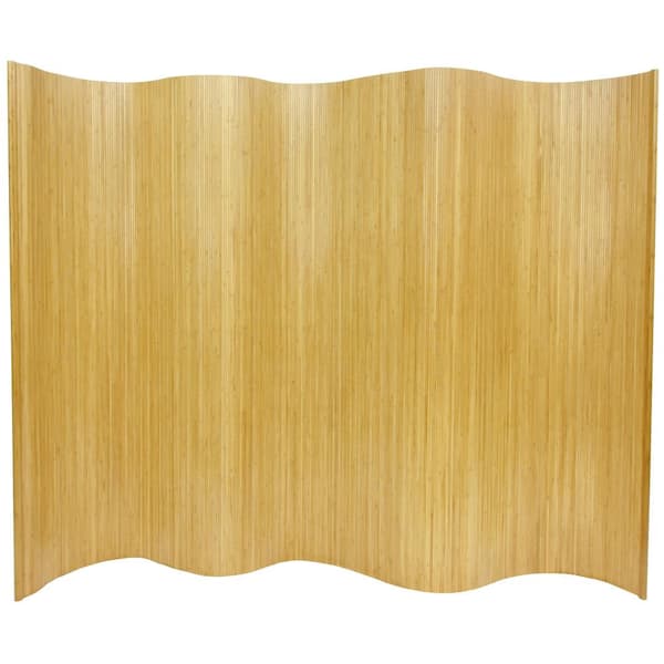 Oriental Furniture 6 ft. Honey Bamboo Wave 1-Panel Room Divider
