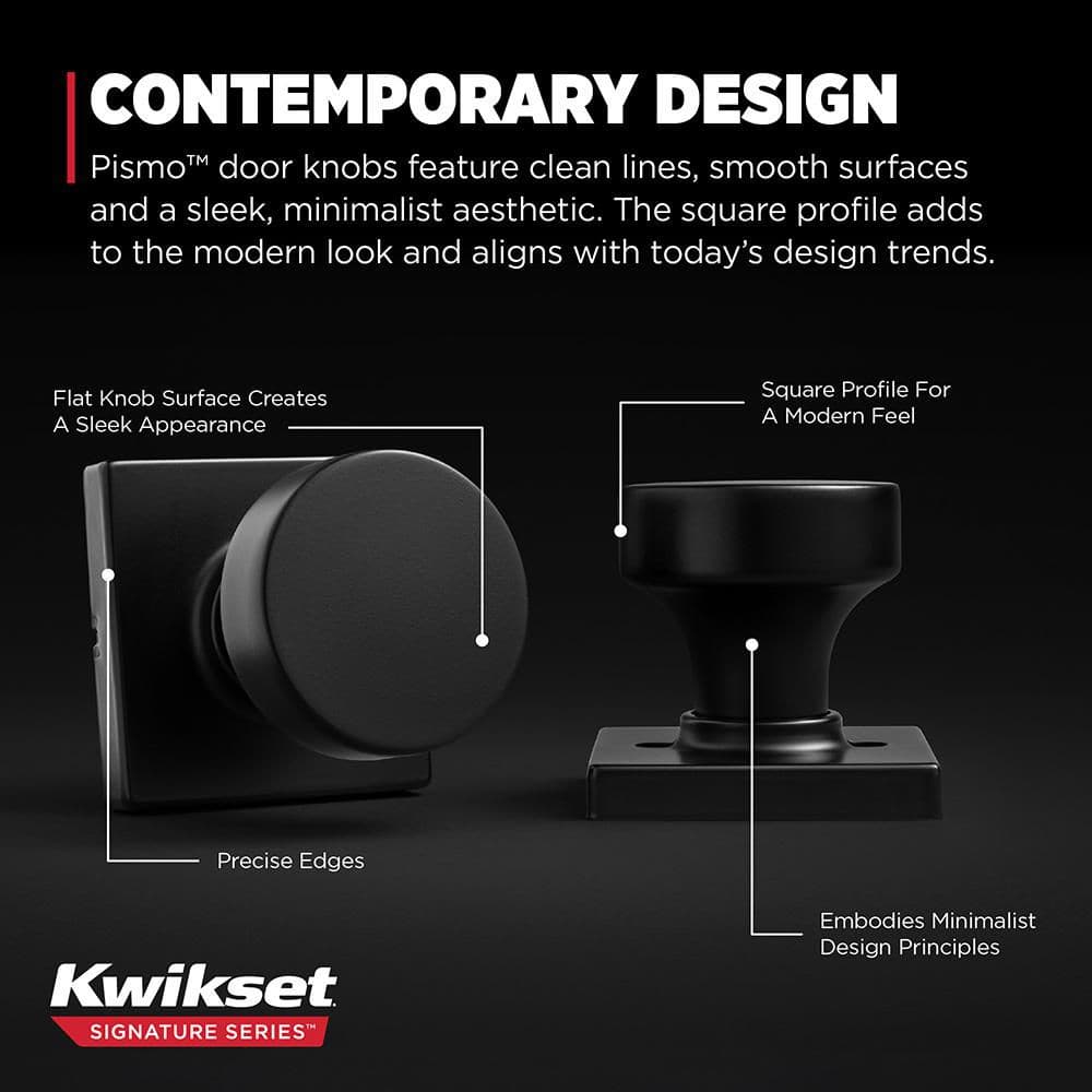 Matte Black Metal Flat Ball Passage Door Knob