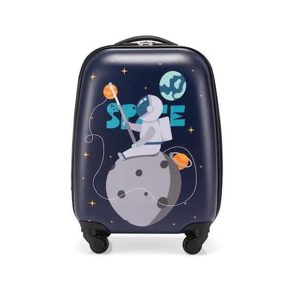 VLIVE 2-Piece Kids Luggage 18 in. Set Astronaut Pattern Blue
