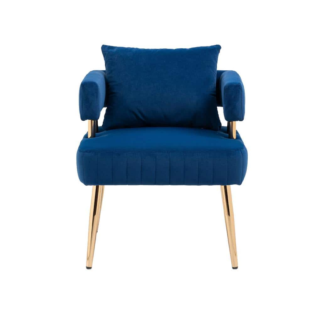 HOMEFUN Modern Upholstered Navy Blue Velvet Accent Chair With Arms For   Navy Blue Accent Chairs Hfhdsn 659nb 64 1000 