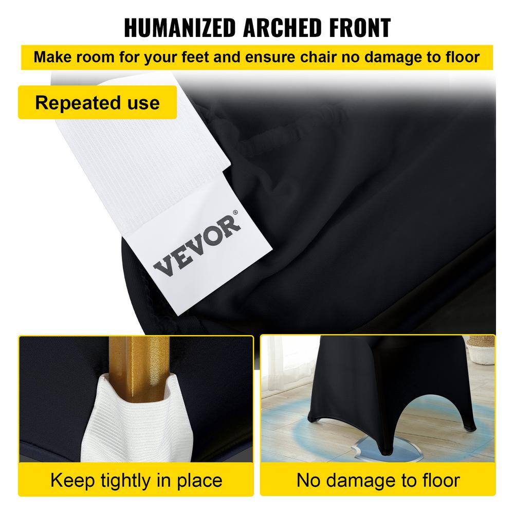 Black Stretch Spandex Dining Chair Covers, Set of 50