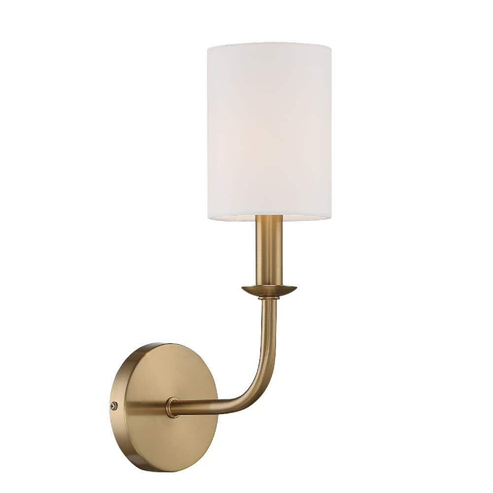 Crystorama Bailey 1-Light Aged Brass Sconce BAI-A2101-AG - The Home Depot