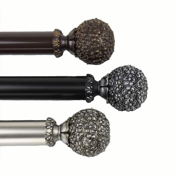 Rod Desyne 8 ft. Lush 1.5 in. Non-Telescoping Single Curtain Rod in Cocoa