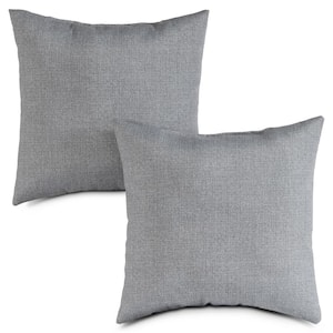 Heather Gray Square Outdoor Throw Pillow (2-Pack)