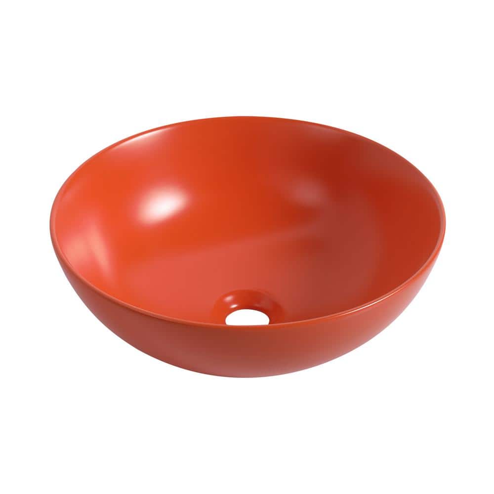 Art Matte Orange Black Ceramic Countertop Wash Basin Vessel Sink
