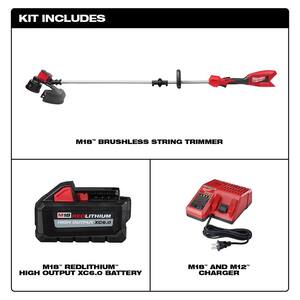 M18 18V Lithium-Ion Brushless Cordless String Trimmer Kit with 6.0 Ah Battery and Charger