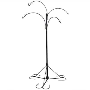 84 in. 4-Arm Metal Hanging Basket Stand with Adjustable Arms
