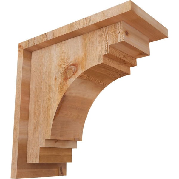 Ekena Millwork 6 in. x 12 in. x 12 in. Western Red Cedar Pescadero Rough Sawn Corbel with Backplate