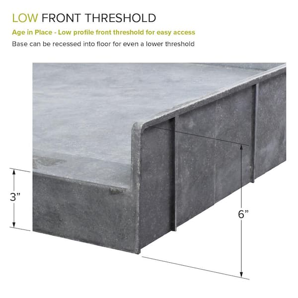 Transolid Pre-Tiled 60 in. L x 36 in. W Alcove Shower Pan Base with  Right-Hand Drain in Off-White Hexagon FPT6036R-HO - The Home Depot