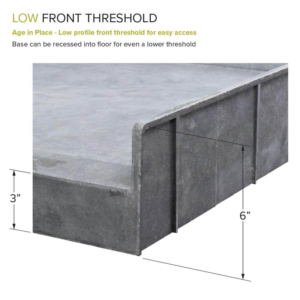 Transolid Dark Grey 60" x 32" Ready to Tile Shower Base with Center Drain
