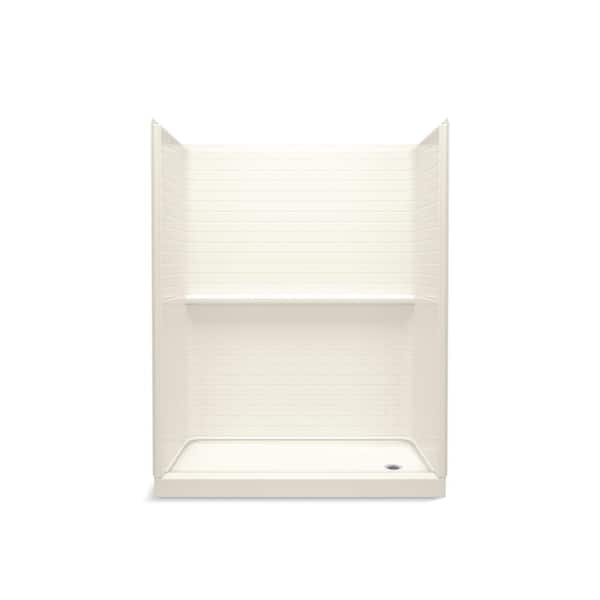 STERLING Traverse 60 in. W x 77.6 in. H 5-Piece Alcove Shower Surround in Biscuit