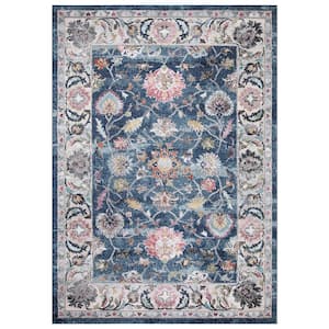 Vintage Collection Istanbul Navy 7 ft. x 9 ft. Border Area Rug