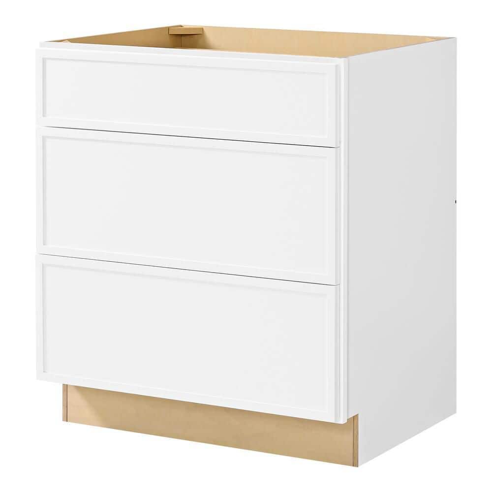 Leyton 30 in. Wx 24 in. D x 34.5 in. H Ready to Assemble Plywood Slim Shaker Drawer Base Kitchen Cabinet in Alpine White price history on PriceWatchPro