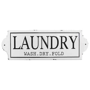 "Wash Dry Fold" Metal Laundry Wall Decor