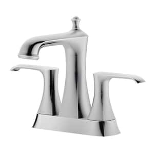 4 in. Centerset 2-Handle Bathroom Faucet with Drain Kit in Brushed Nickel
