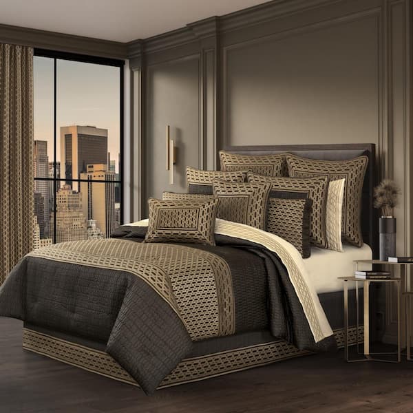 J QUEEN NEW YORK INC Melbourne Bronze Polyester King 4Pc. Comforter Set