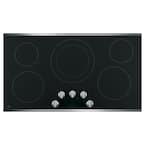 36 in. Radiant Electric Cooktop Built-in Knob Control in Stainless Steel with 5 Elements