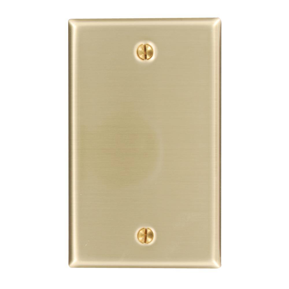Box Mount Brass Standard Size Details about   Leviton 81014 1-Gang No Device Blank Wallplate 