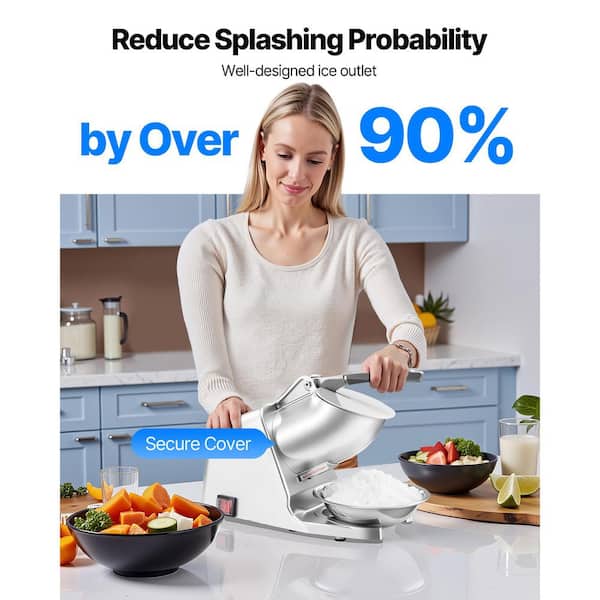 SKYSHALO Ice Crusher Machine 143 lbs. /hr Electric Shaver 300W