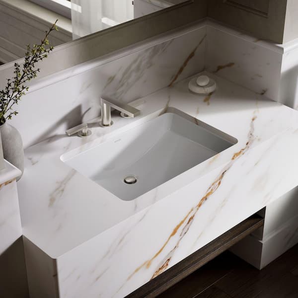 KOHLER Ladena 23-1/4 in. Undermount Bathroom Sink in White with Overflow Drain