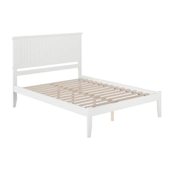 Nantucket Queen Platform Bed with Open Foot Board in White