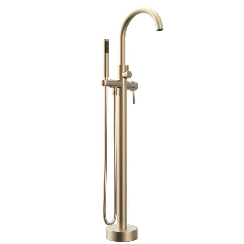 Coral Series 2-Handle Freestanding Tub Faucet with 60 in. Euro-Grip Hand Sp