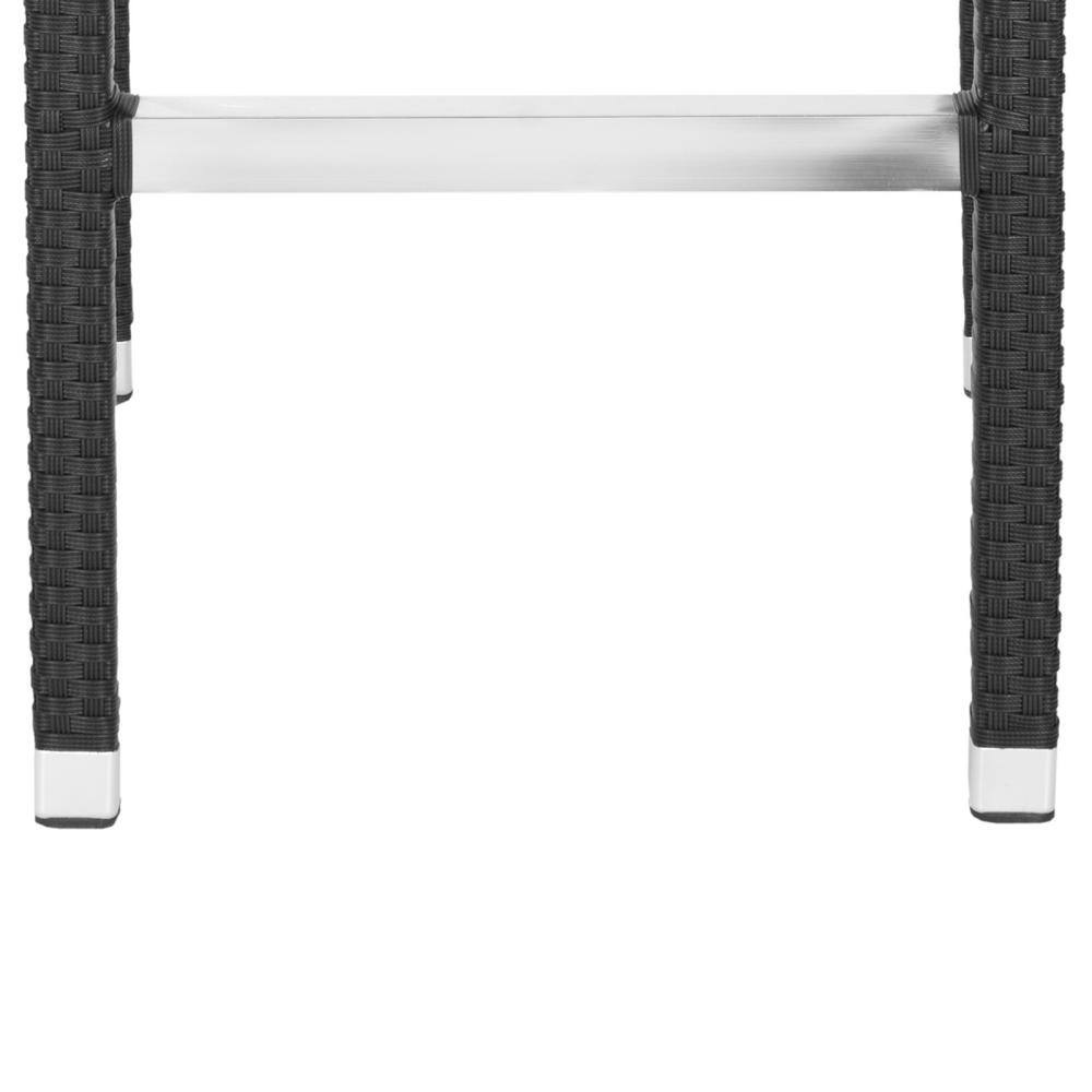 Bethel Black Wicker and Aluminum Bar Stool