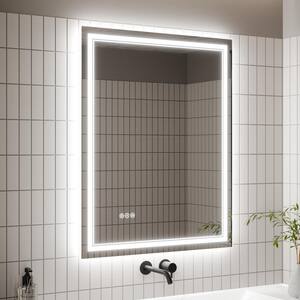 40 in. W x 32 in. H Rectangular Frameless Anti-Fog Front, Back LED Color-Adjustment Wall Bathroom Vanity Mirror in White