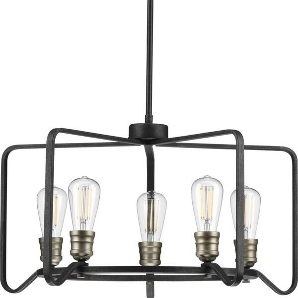 Progress Lighting Foster 5-Light Black Farmhouse Chandelier