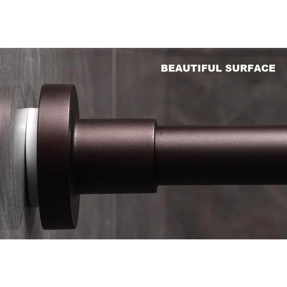 Matte Bronze Stainless Steel Tension Shower Curtain Rod 43-73 in.