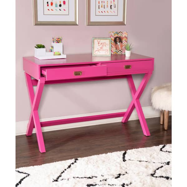 pink writing desk