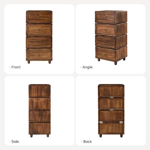 JAYDEN CREATION Geraint Walnut Transitional 4 - Drawer