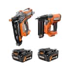 18V Brushless Cordless 16-Gauge Straight Finish Nailer with 18-Gauge Brad Nailer and (2) MAX Output 4.0 Ah Batteries