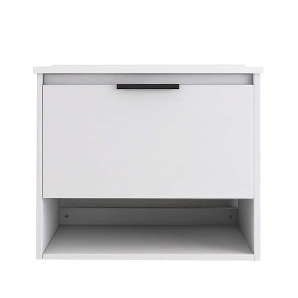 EPOWP 32 in. W x 18 in. D x 20 in. H Bath Vanity in White with White Ceramic Top