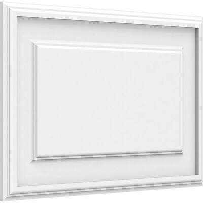 5/8 in. x 22 in. x 14 in. Legacy Raised Panel White PVC Decorative Wall Panel
